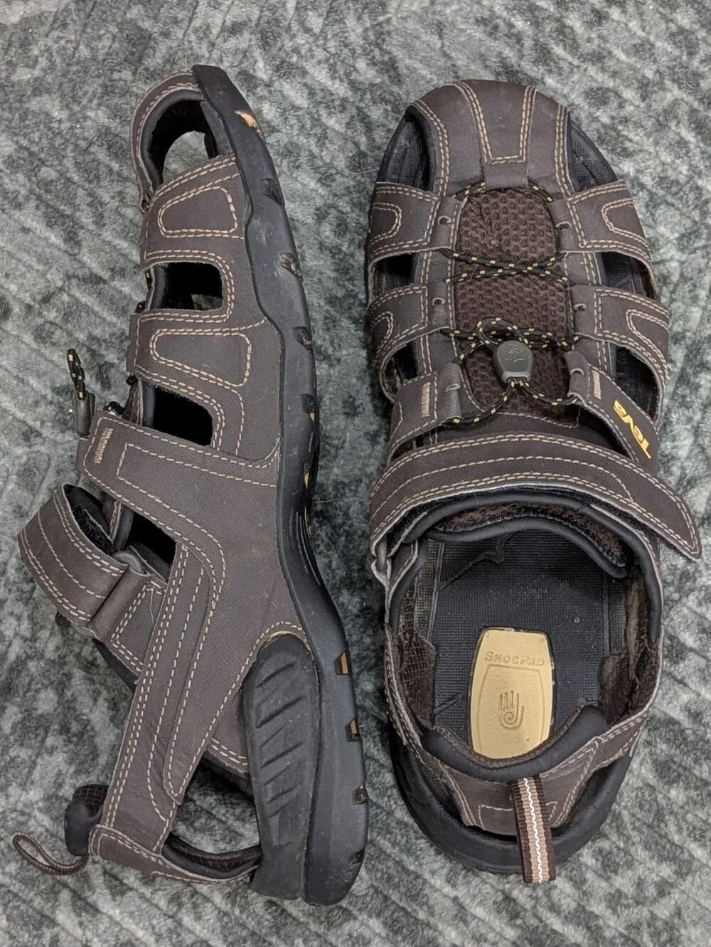 Teva Men's Sandals Brown Forebay Fisherman Sport Hiking ShocPad Size 10 Outdoor
